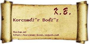 Korcsmár Boáz névjegykártya